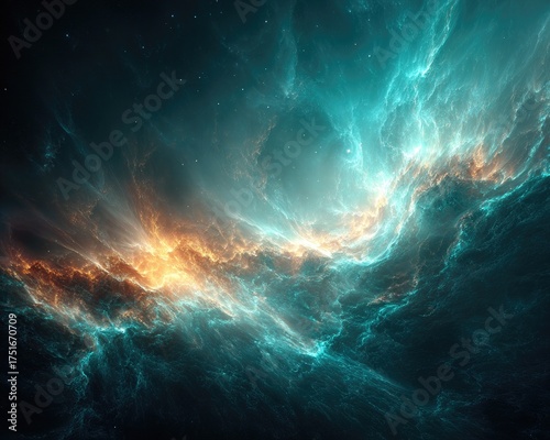 Abstract Colorful Space Nebula