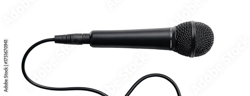 Black microphone with cord
