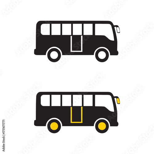 nice black schol vectoe buss flat icon deosign on white background-01