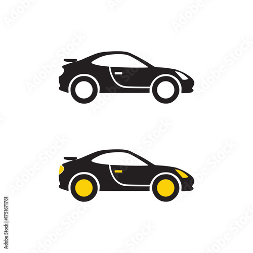 nice flat sports car icon vector art design-01