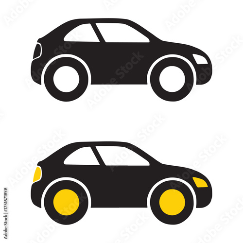 simple car flat icon vector design-01