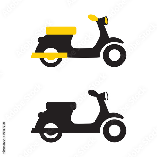 simple skuti bike flat icon design-01
