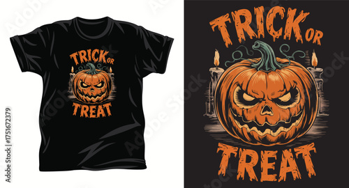 Halloween graphic vector T shirt design print.