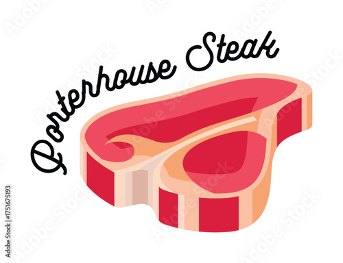 Porterhouse Steak Illustration.