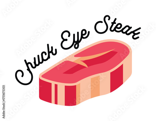 Chuck Eye Steak Cut Illustration.