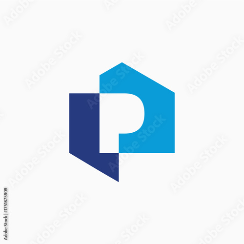 Free Download P letter mark hexagon hexagonal logo vector icon illustration - GFXLoad