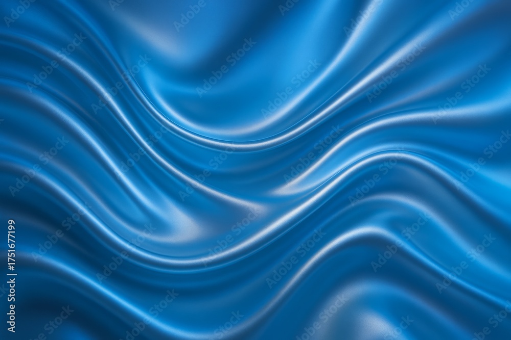 Fototapeta premium Flowing Blue Fabric: An abstract composition of flowing, rippling fabric in shades of captivating blue, with gentle waves. evokes a sense of elegance.