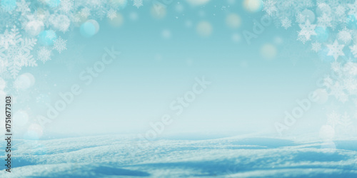 Winter scene background with snow