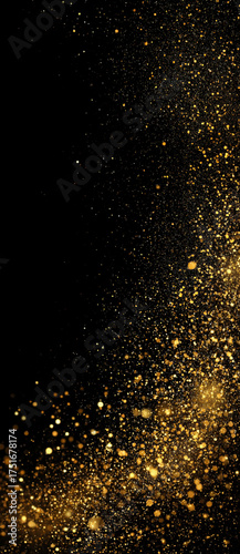Wallpaper Mural Black background, centered through the image golden dust and glitter in motion, shining like Christmas. Torontodigital.ca