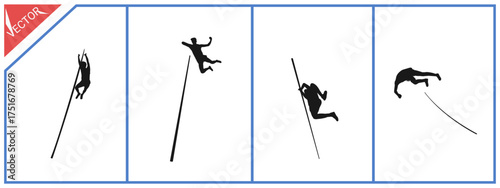 Illustration of a pole vault athlete. Sports championships, hobbies and activities.