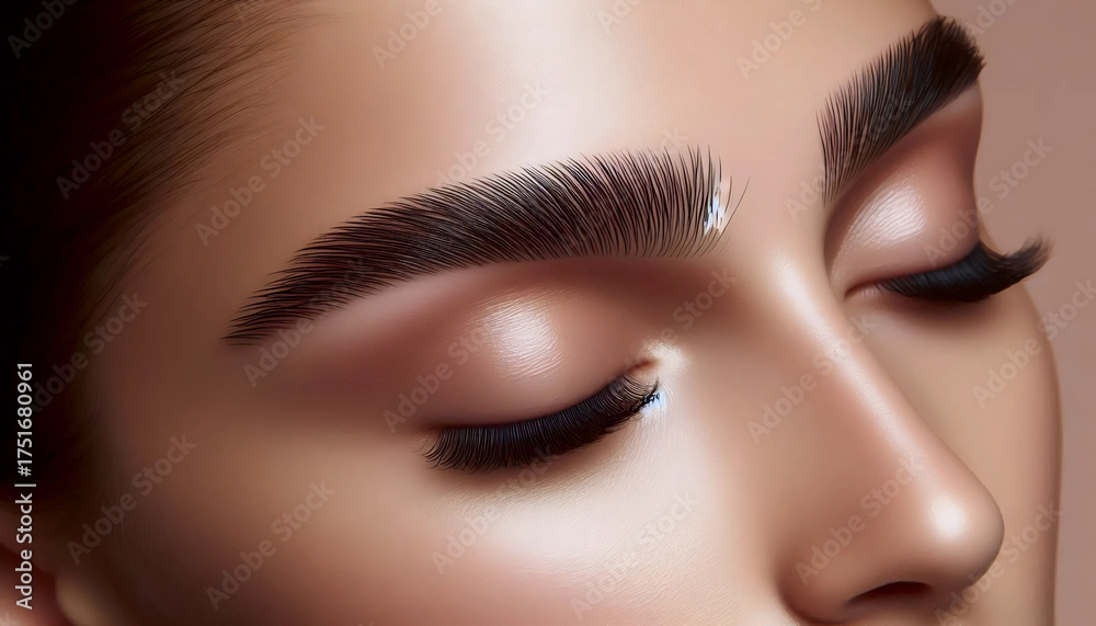 Fototapeta premium A laminated brow effect, Ai generated image