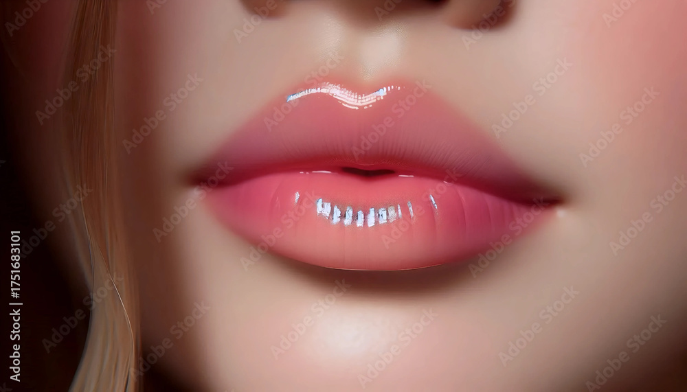 Fototapeta premium A Korean gradient lips, Ai generated image