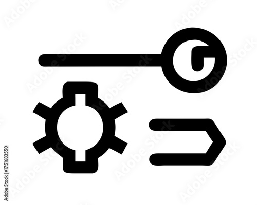 Icon set featuring wrench and gear symbols