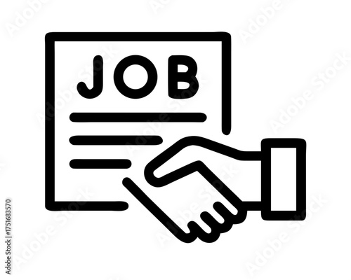 Job offer handshake, symbolizing agreement and success