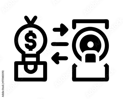 Medical billing icon showing financial transaction