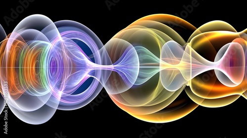 Exploring vibrant energy waves in abstract digital art virtual space visual concept