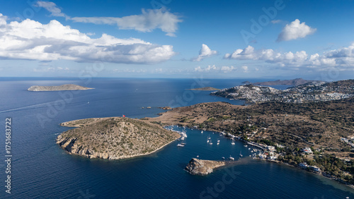 Photos Breathtaking View of Gümüşlük Bay with Yachts and Nearby Greek Islands