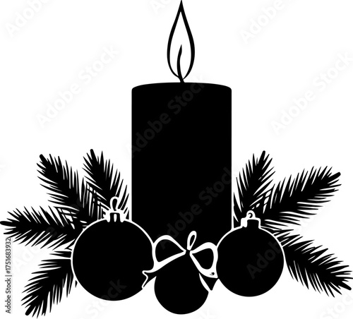 candle with tree branch