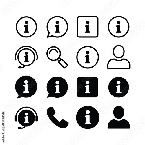 Information and Contact Icons Collection information icon