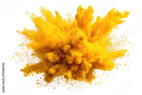 Bright yellow explosion of powder