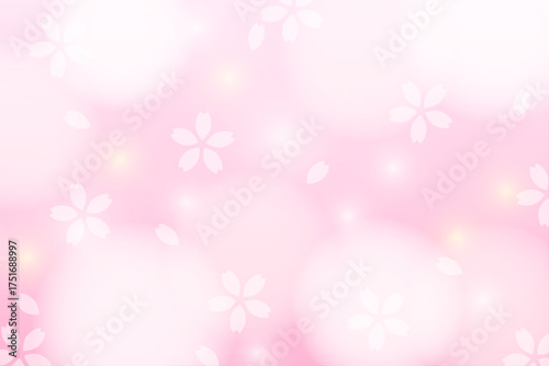 春の桜が舞うピンク色の背景素材