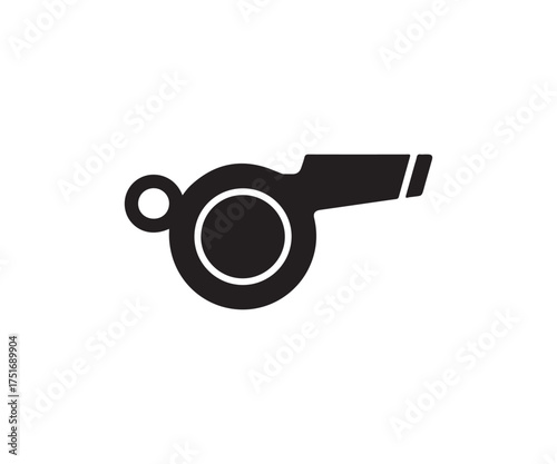 Black whistle silhouette on white background