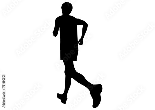ランニングする男性のシルエット8