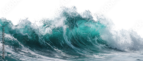 Powerful turquoise wave crashing
