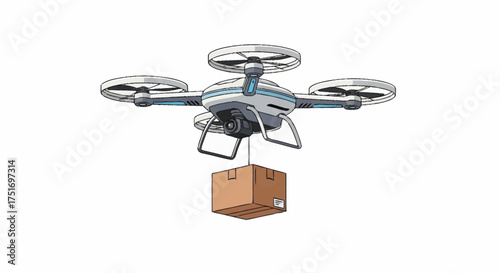 Cutting-edge drone delivering package with speed and precision for modern logistics solutions, illustrating the future of delivery services