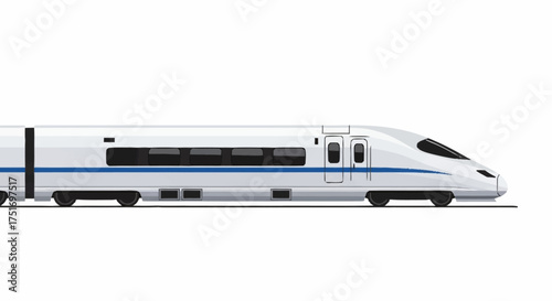 Modern high speed train illustration offers sleek, efficient travel for transportation and technology concepts with a contemporary design focus