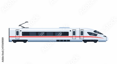 Sleek and modern high-speed train illustration ideal for transportation posters, travel brochures, and urban planning designs for sustainable future cities