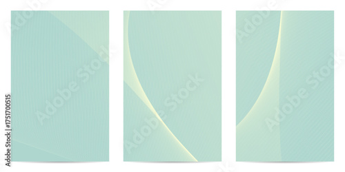 Abstract backgrounds with subtle wavy lines and soft blue-green and yellow gradients, perfect for modern design, web, and mobile applications.