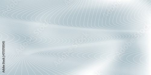Abstract silver background with smooth flowing wave patterns and fine textured lines. vector Eps 10