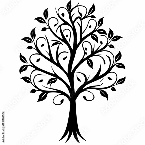 Mustard tree on white background.03