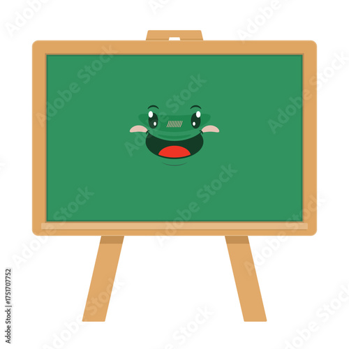 blackboard on easel playful face cartoon cute