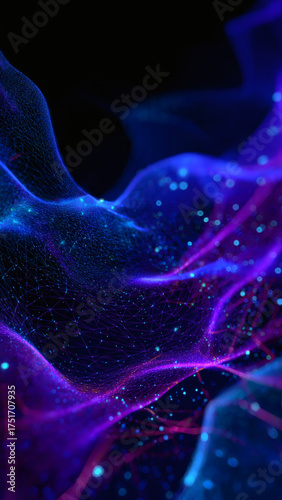 Futuristic Neon Data Flow Abstract Network Background
