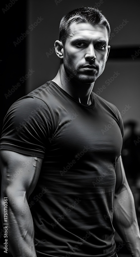 Obraz premium Muscular Man Fitness Portrait.
