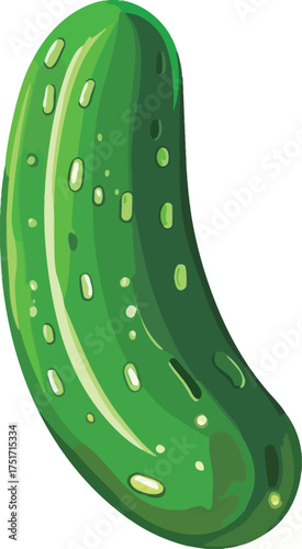 Cartoon Style Green Pickle Illustration