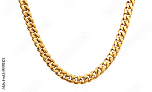 Gold cuban link chain necklace