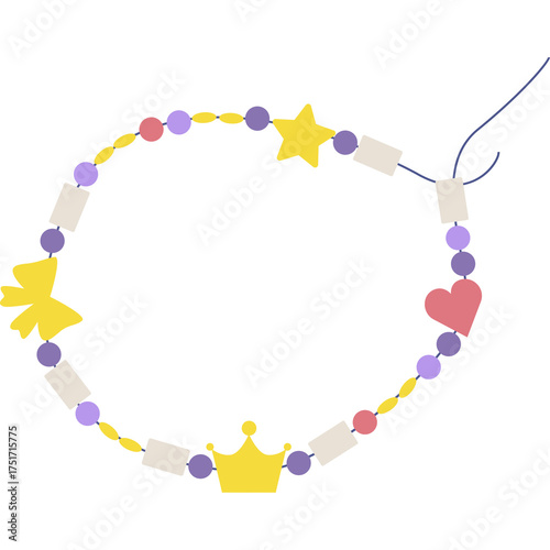 Handcrafted Beaded Bracelet Design with Star Heart Crown and Bow Charms in Pastel Colors