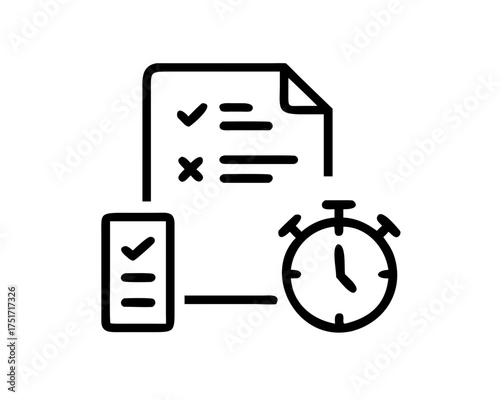 Checklist with clock