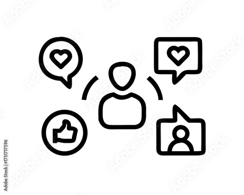 Icon of social media engagement and user interaction