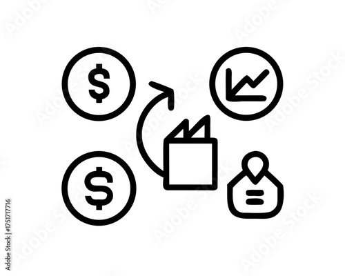 Money and investment growth with factory