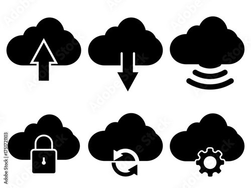 cloud icons , logo , symbol, vector, illustration