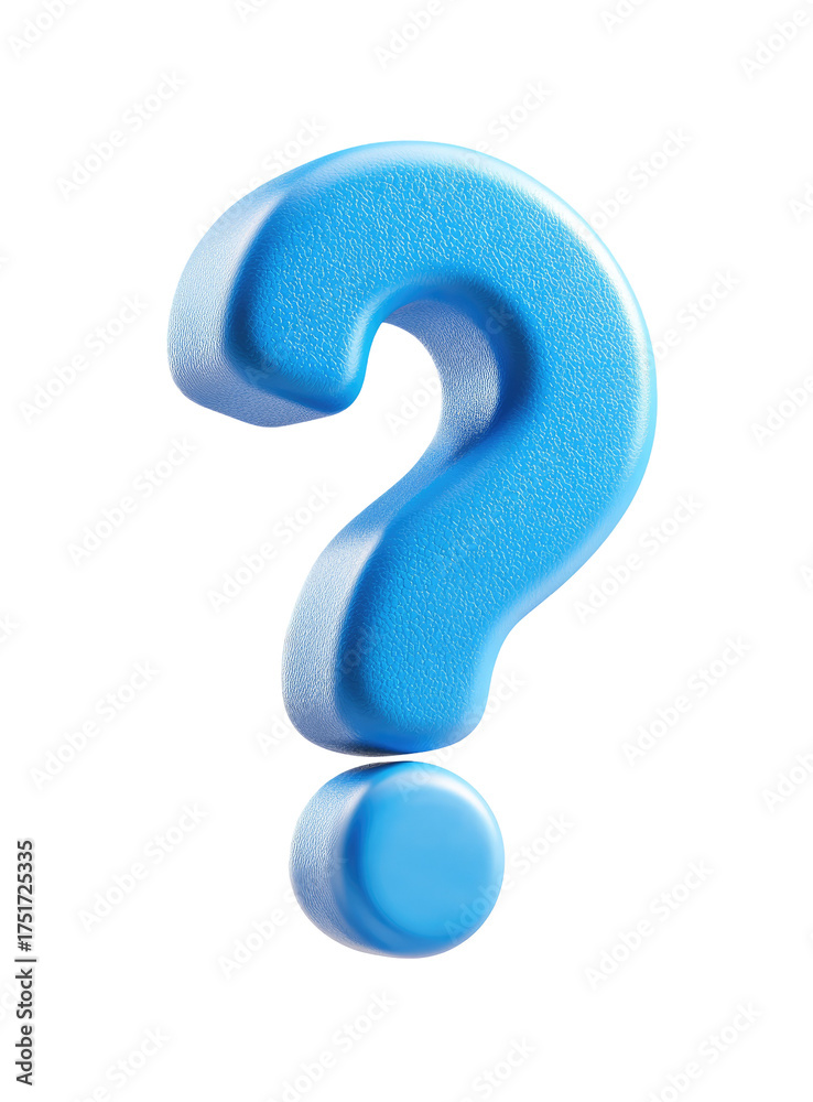 Naklejka premium 3D question mark, light blue, textured