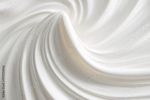 Swirling, smooth, creamy white substance