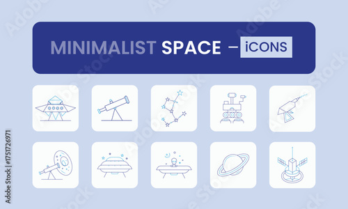 Stylized Space & Astronomy Icons – Thin Line Editable Stroke Vector Set