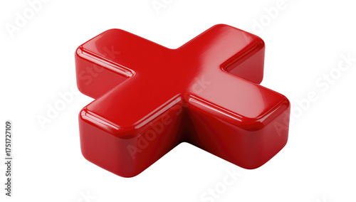 Red 3D cross symbol