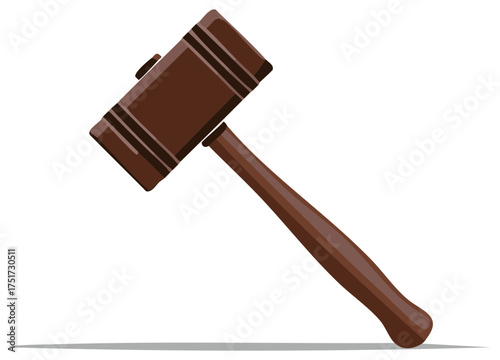 Illustrated Wooden Gavel Symbolizing Justice Legal Systems and Auction Decisions