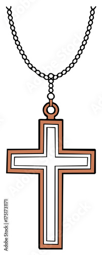 Chain necklace with a stylized cross pendant
